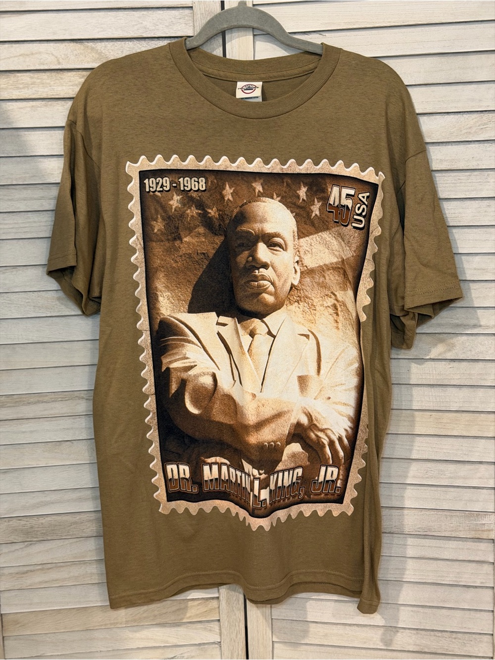 Vintage Dr. Martin Luther King Jr. Graphic Tee - Olive Delta Pro Weight